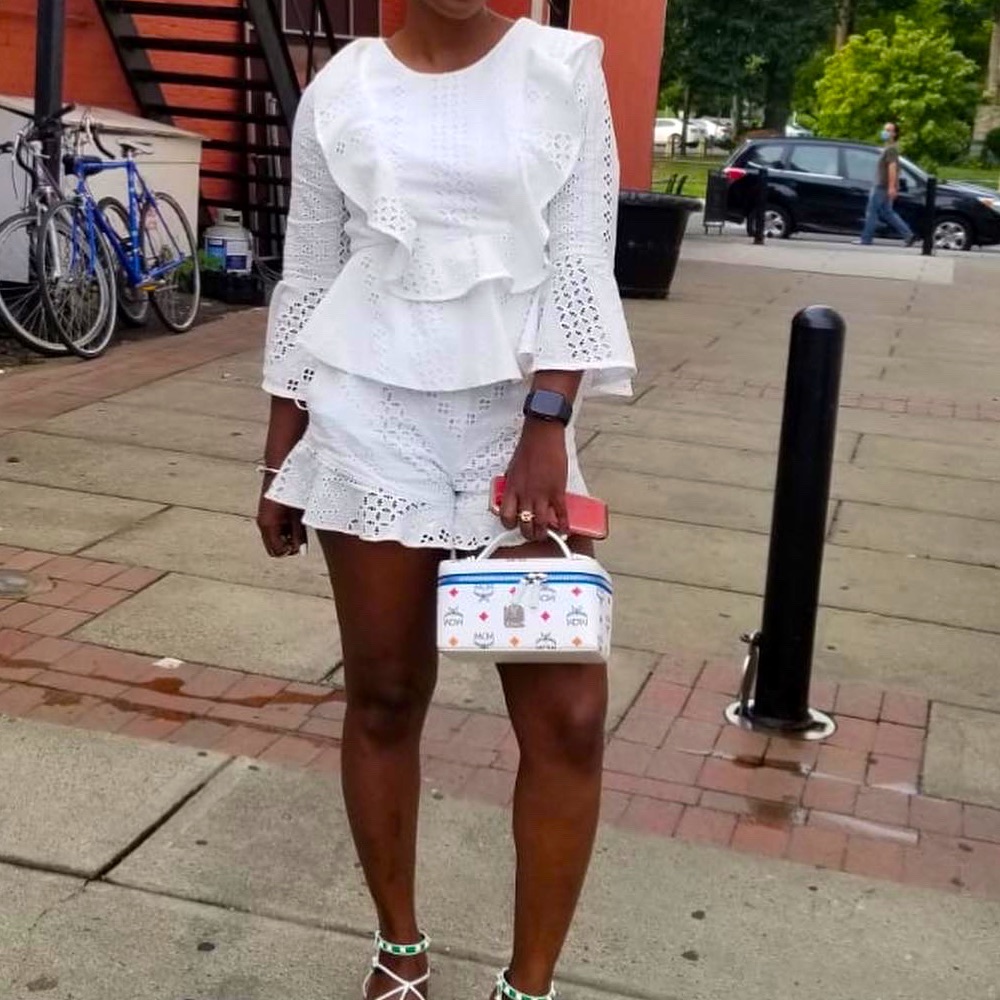 BCBG max azria 2 piece shorts sets in white